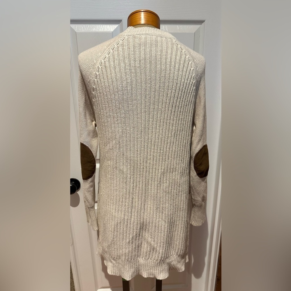 Francessca Alya Cardigan Sweater Cream Elbow Pads Sz Small - Picture 3 of 4